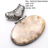Genuine Turquoise Agate Jasper Labradorite  Pendant Women Jewelry gift