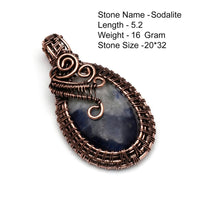 Genuine Copper Wire Wrap  Labradorite Azurite SnowFlake Agate Turquoise Lapis Sapphire Tiger Eye Pendant