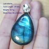 Genuine Labradorite  Pendant Women Jewelry gift