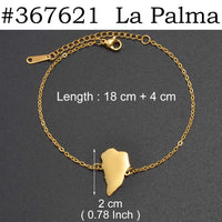 Anniyo 18CM+4CM Spain Tenerife Lanzarote Palma Gomera Fuerteventura El Hierro Map Bracelets for Women Jewelry Bangle #367421