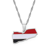 Anniyo Yemen Map Flag Pendant Necklaces Silver Color/Gold Color Yemeni Jewelry #148821