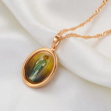 Anniyo (1Piece) Charm Mary Pendant Chain Necklaces for Women Girls Virgin Orthodox Religious Jewelry @@