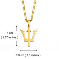 Anniyo Flag Symbol of Barbados Pendant Necklaces for Men Women Barbados Island Jewelry @259821