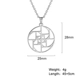 Skyrim Fibonacci Spiral Circle Triangle Golden Ratio Geometry Pendant Necklace Stainless Steel Women Choker Necklace Jewelry