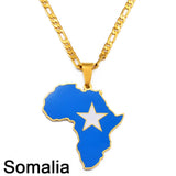 Anniyo 3.8CM Hip-hop Africa Map Pendant Necklace Jewelry Ghana Nigeria Congo Sudan Somalia Uganda Zimbabwe Zambia Liberia#207921