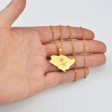 Anniyo Saudi Arabia Map and Emblem Symbol Crossed Sword Pendant Necklace Saudi Jewelry #213521