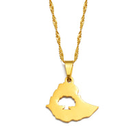 Anniyo 2.1CM Ethiopian Oromia Map Pendant Chains for Women Girls Oromo Jewelry @038821