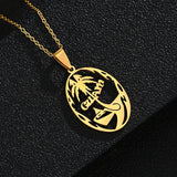 SONYA Guam's Necklaces for Women Men Gold Color Guam Pendant Wedding Party Engagement Stainless Steel Jewelry