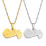 Anniyo Paraguay Map Pendant Necklaces for Women Men Jewelry Paraguayan #241221