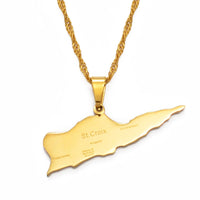 Anniyo Map of ST. CROIX Pendants Necklace Chains for Women Girls Saint Croix Jewelry Maps @136021