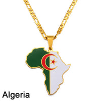 Anniyo 3.8CM Hip-hop Africa Map Pendant Necklace Jewelry Ghana Nigeria Congo Sudan Somalia Uganda Zimbabwe Zambia Liberia#207921