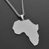 Anniyo Africa Map 5cm Pendant Necklaces Women Men Trendy Silver Color/Gold Color African Maps Jewelry Ethiopian  #113721