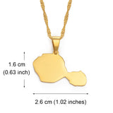 Anniyo Tahiti Map Pendant Necklaces for Women Girls Gold Color/Silver Color French Polynesia Jewelry #166421