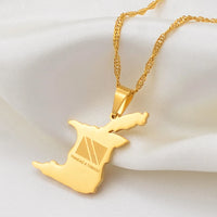 Anniyo Trinidad and Tobago Map Flag Pendant and Necklace Gold Color Trendy Jewelry @000421