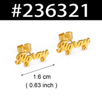 Anniyo Ethiopia Tigray Stud Earrings Stainless Steel Jewelry for Women Girls @235521