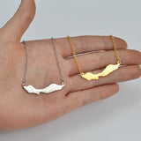 Anniyo 4CM Curacao Map & Village Name Pendant Chain Necklaces Charm Stainless Steel Gold Color Silver Color Jewellery @230421