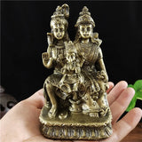 Bronze Color Shiva Statue Hindu Ganesha Vishnu Buddha Statue Figurine Home Office Decoration India Religion Feng Shui Crafts