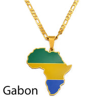 Anniyo 3.8CM Hip-hop Africa Map Pendant Necklace Jewelry Ghana Nigeria Congo Sudan Somalia Uganda Zimbabwe Zambia Liberia#207921