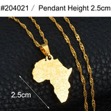 Anniyo 2.5CM Africa Map With Country Flag Pendant Chain Necklaces African Maps Jewelry for Women Girls @204021