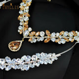 A265 Zircon Wedding Headband Luxury Crystal Women Tiaras Bridal Headpiece Forehead Chain Hair Accessories Rhinestone Headwear