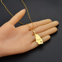 Anniyo Saint Lucia Map Pendant Necklace for Women Girl Gold Color Jewelry St. Lucia Cities Pendant Chains Jewellery #123821