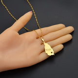 Anniyo Saint Lucia Map Pendant Necklace for Women Girl Gold Color Jewelry St. Lucia Cities Pendant Chains Jewellery #123821