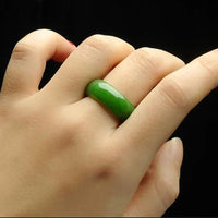 Genuine Green Hetian Jade Ring Natural Stone Men Women Emerald Jadeite Rings Jewelry Accessories For Girlfriend Mom Gifts