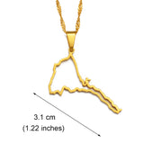 Anniyo Outline Eritrea Map Pendant Necklaces for Women Girls Silver Color/Gold Color Jewelry African Map of Eritrean #207621