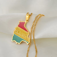 Anniyoc Bolivia Map Flag Pendant Necklaces for Women Girls Charms Bolivians Maps Jewelry Patriotic  #238721