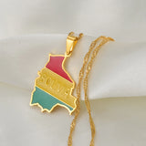 Anniyoc Bolivia Map Flag Pendant Necklaces for Women Girls Charms Bolivians Maps Jewelry Patriotic  #238721