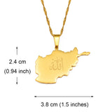 Anniyo Afghanistan Map With Allah Pendant Necklaces for Women Afghan Maps Islam Jewelry #213321