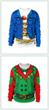 Ugly Christmas Fake sweaterr Unisex Men Women For Holidays Santa Cat Elf Christmas Funny Fake Hair Sweater Autumn Winter Blouses