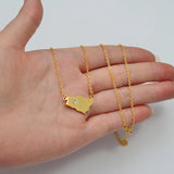 Anniyo Saudi Arabia Map With White Stone Charm Pendant Necklace Kingdom of Saudi Arabia Jewelry Women Girls  #252521