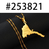 Anniyo Eritrea Map With City Name Pendant Necklaces Women Girls Silver Color/Gold Color Jewelry African Map of Eritrean @253821