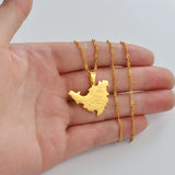 Anniyo Sint Maarten and Saint-Martin Island Map Pendant Necklaces Saint Martin SXM Jewelry @247621