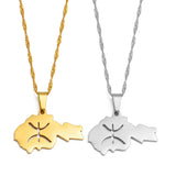 Anniyo Africa Map Berbers Pendant Necklaces African Berber Jewelry for Amazigh Women Men @252021