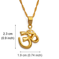 Anniyo African Symbol Small Yoga Charm Necklace Pendant for Women Girl,Indian Hindoo Hindu Buddhist  OM India Religion #00710
