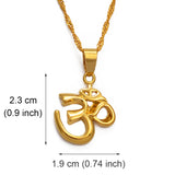 Anniyo African Symbol Small Yoga Charm Necklace Pendant for Women Girl,Indian Hindoo Hindu Buddhist  OM India Religion #00710