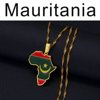 Anniyo 3CM Hip-hop Africa Map Pendant Necklace Jewelry Eritrea,Gambia,Guinea,Congo,Tunisia,Benin,Libay,Namibia,Chad,Botswana