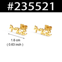 Anniyo Ethiopia Tigray Stud Earrings Stainless Steel Jewelry for Women Girls @235521