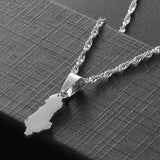 Anniyo 1.8CM Small Size Albania Map Pendant Necklaces for Women Girls Gold Color/Silver Color Albanian Jewelry #146921