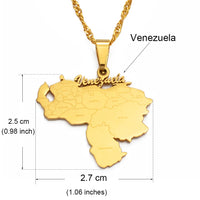 Anniyo New Item Venezuela Map Pendant Necklaces Silver Color/Gold-Plated Jewelry Venezuelan Jewellery @135721