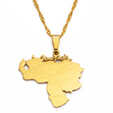 Anniyo New Item Venezuela Map Pendant Necklaces Silver Color/Gold-Plated Jewelry Venezuelan Jewellery @135721