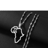 Anniyo Outline Africa Map Berbers Pendant Necklaces African Berber Jewelry for Women Men @250621