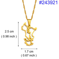 Anniyo 2.5cm Mayotte Pendant Necklaces for Women Girls Mamoudzou Mahore Jewelry @243821