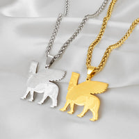 Anniyo Ashur Pendant Necklaces for Women Men Lama,Lamma,Lamassu is an Assyrian Protective Deity Jewelry #238821