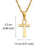 Anniyo  Small Cross Pendant Ankh Necklace Woman Girls Gold Color/Silver Color African Charm Jewelry Egypt Nile Key Chain #165821