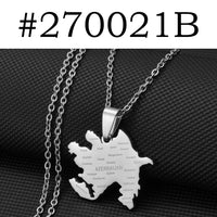 Anniyo Azerbaijan Map City Name Pendant Necklaces Azerbaycan of Maps Jewelry  @270021