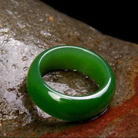 Genuine Green Hetian Jade Ring Natural Stone Men Women Emerald Jadeite Rings Jewelry Accessories For Girlfriend Mom Gifts