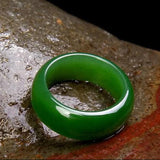 Genuine Green Hetian Jade Ring Natural Stone Men Women Emerald Jadeite Rings Jewelry Accessories For Girlfriend Mom Gifts